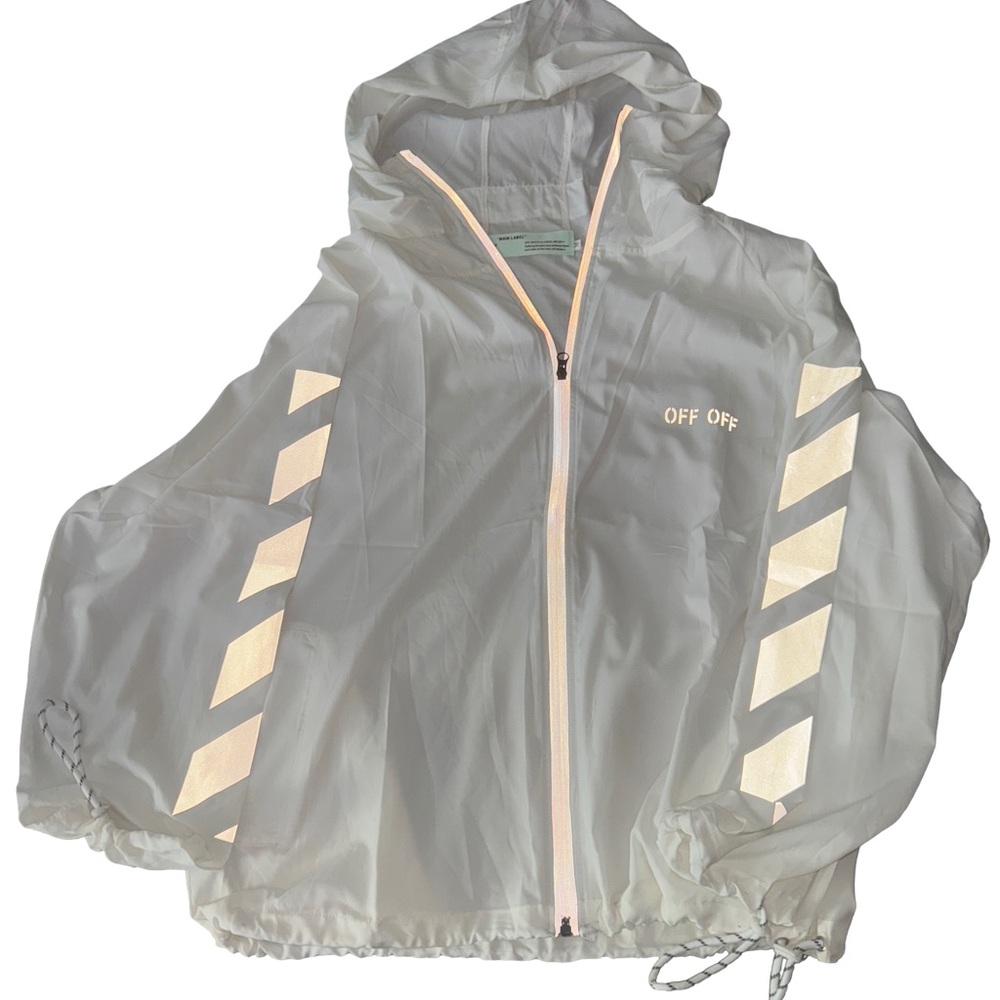 Off-White White Raincoat Modern Streamlined Design